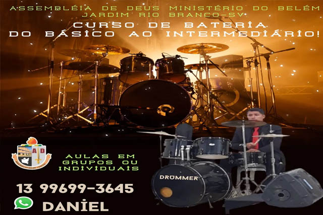 Aulas de bateria Curso do básico ao Intermediário!