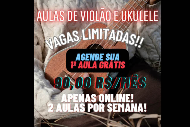 Aulas de Ukulele e Violão Aulas Online!! 